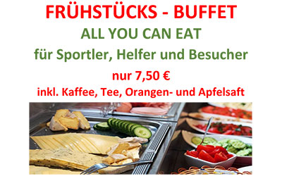 Frühstücks-Buffet für Sportler, Helfer und Besucher